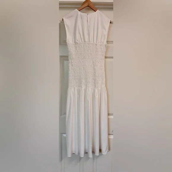 sachin and babi light blue dress Emi  Mare Mare Briana Strapless Drop Waist Bubble Hem Midi Dress